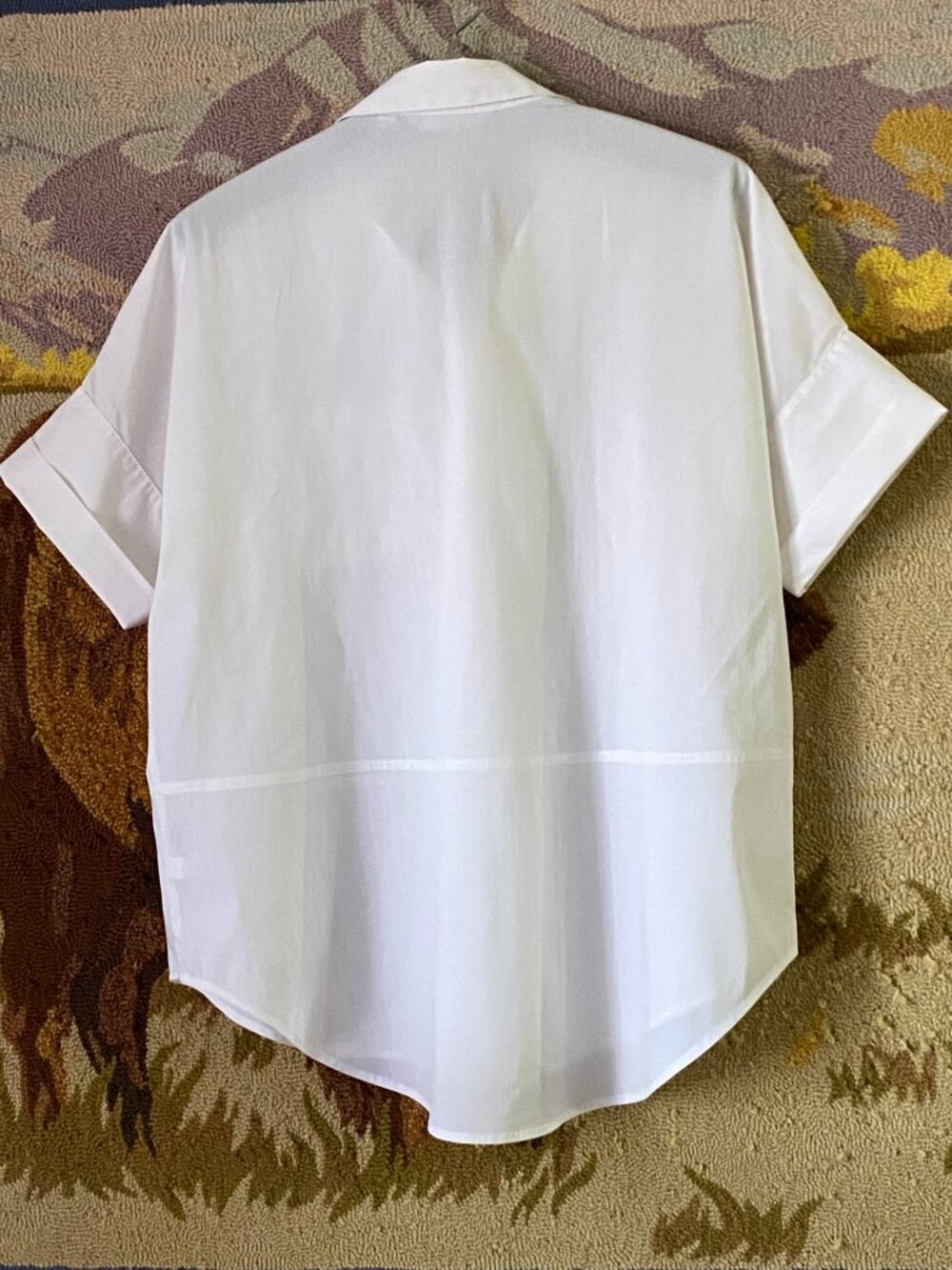 Athleta Womens White Relaxed Fit Sz XS Blouse Button Up Shirt Short Sleeve - Picture 5 of 9